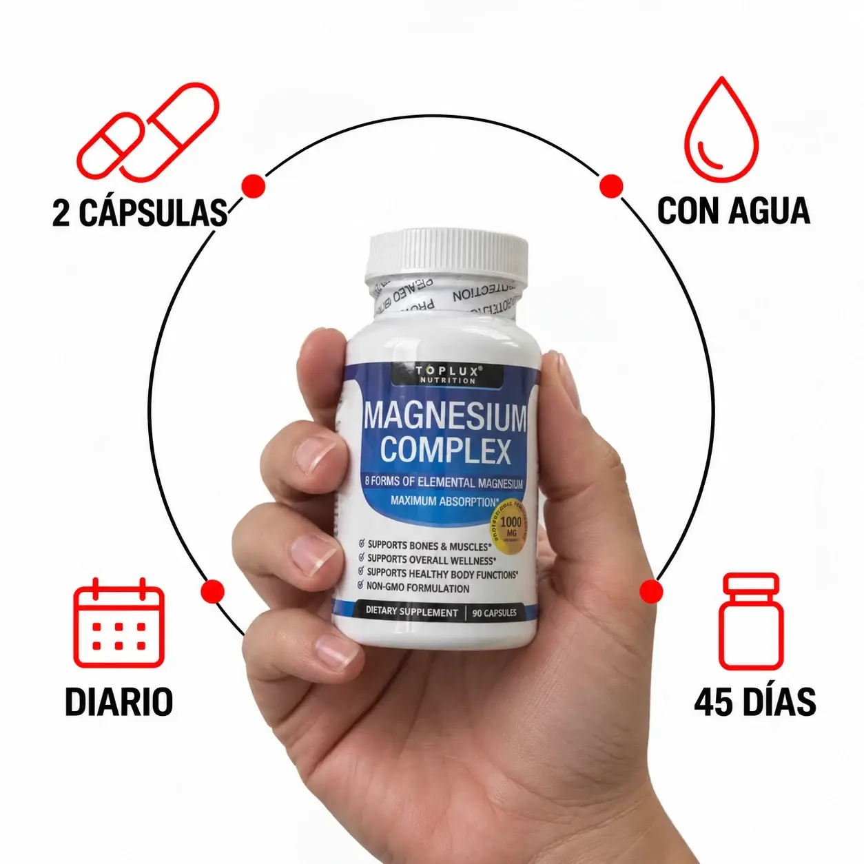 Magnesio Complex Toplux | 8 en 1