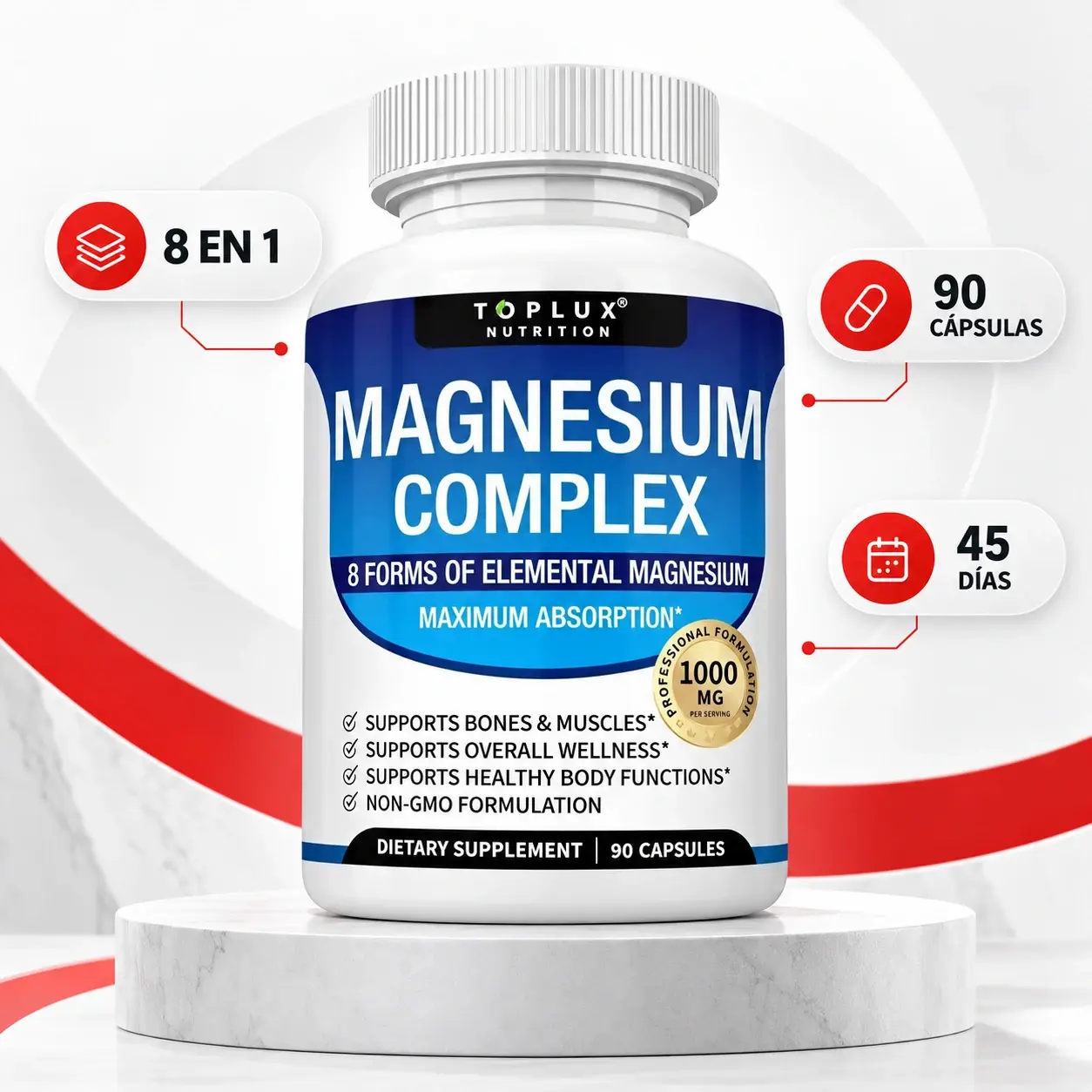 Magnesio Complex Toplux | 8 en 1