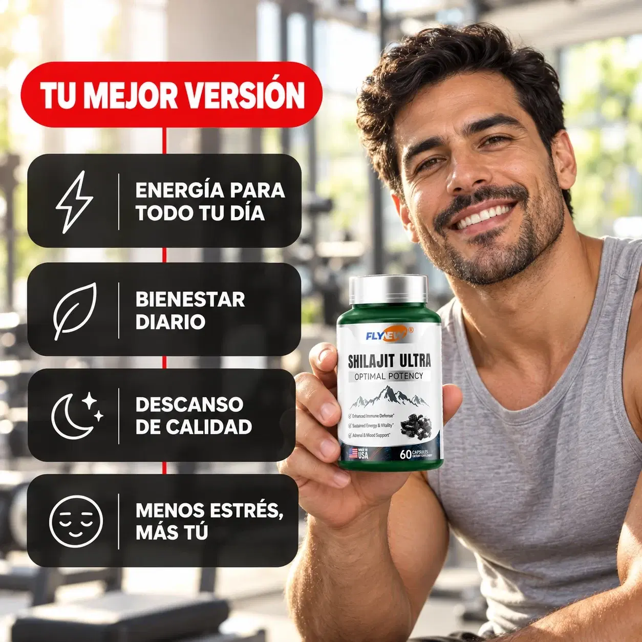 Shilajit Ultra Flynew | 60 cápsulas