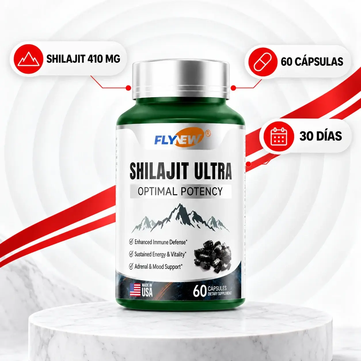 Shilajit Ultra Flynew | 60 cápsulas