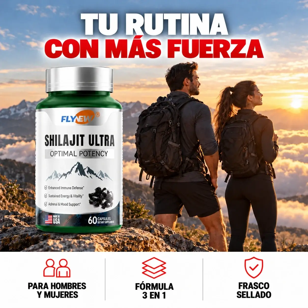 Shilajit Ultra Flynew | 60 cápsulas